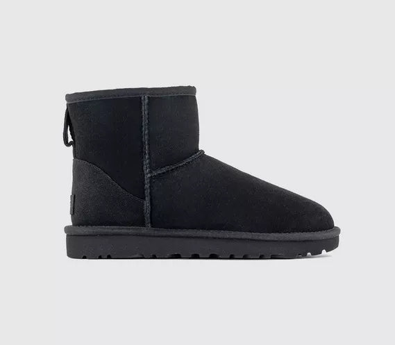 Womens UGG Classic Mini II Boots Black Suede UK Size 3
