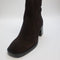 Womens OFFICE Annabella Square Toe Leather Block Heel Boots Brown Suede UK Size 6