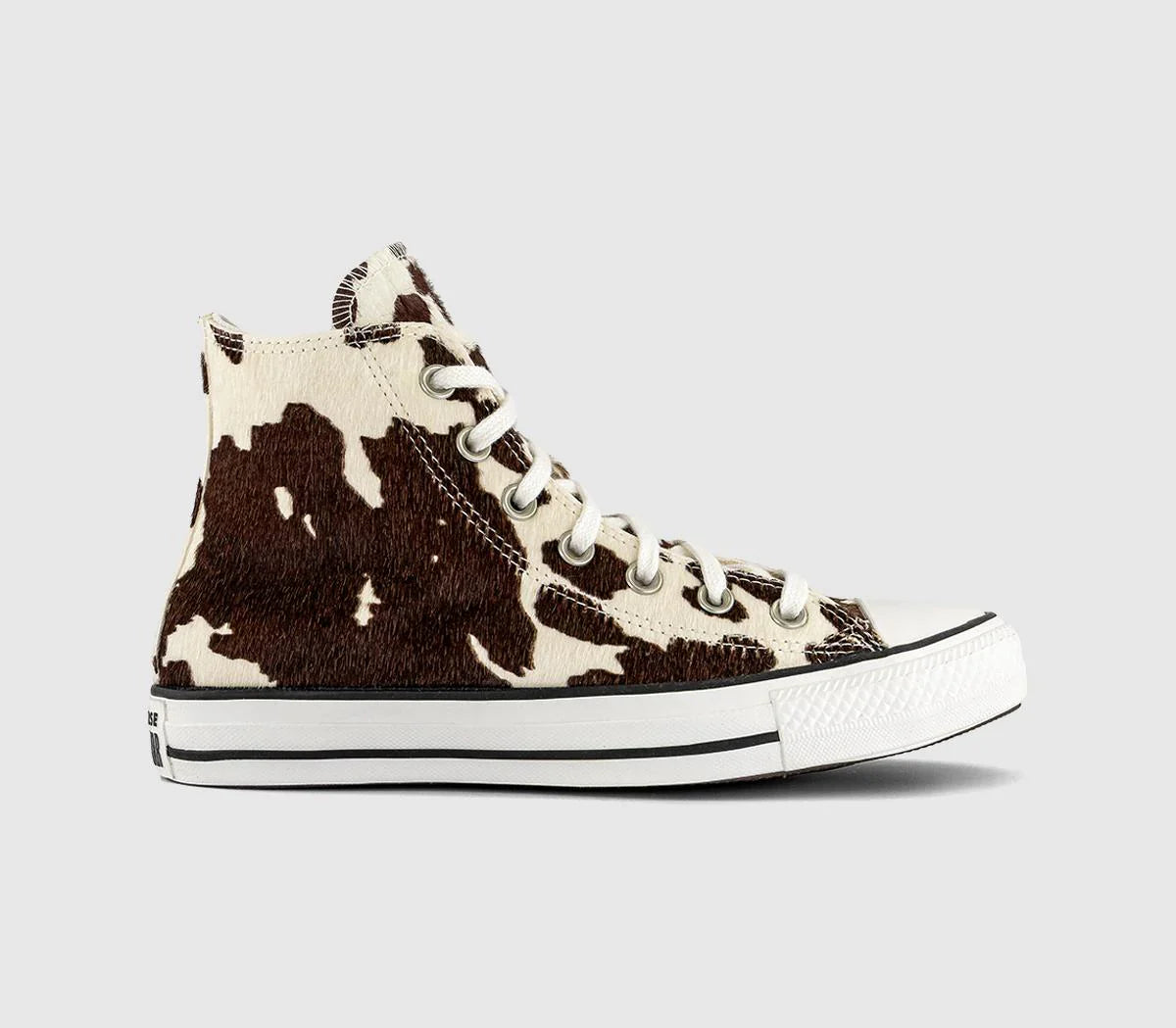 Converse All Star Hi Cow Print Egret Mudguard Black UK Size 6