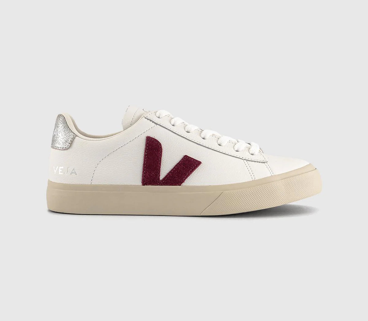 VEJA Campo Trainers White Grenat Silver F UK Size 4