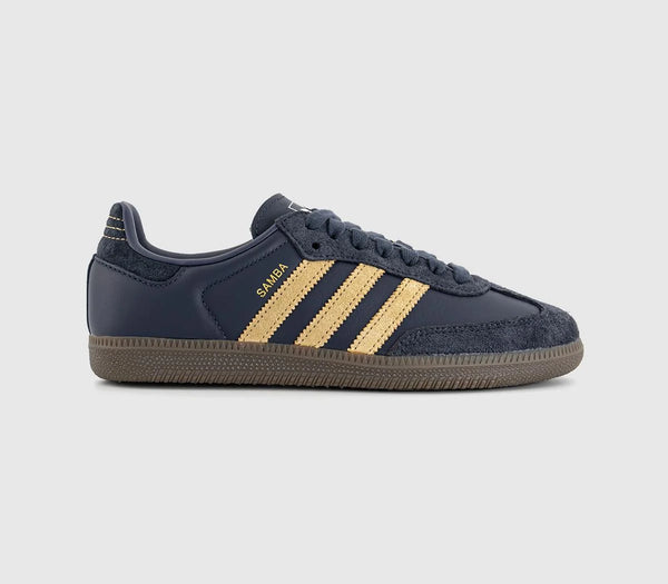 adidas Samba OG Trainers Shadow Navy Golden Beige UK Size 6