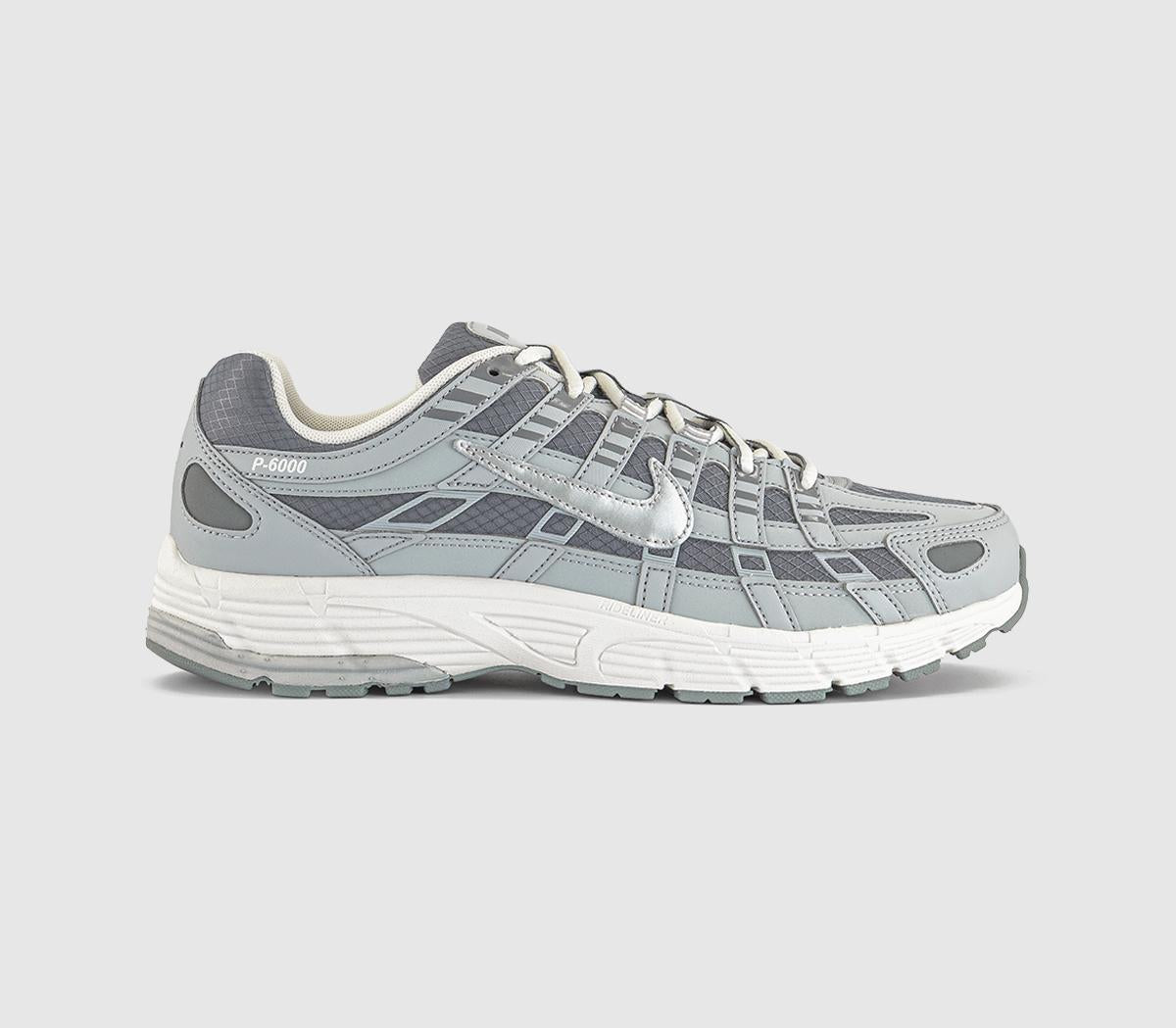 Nike P-6000 Trainers Light Smoke Grey Metallic Silver Phantom UK Size 6 EU39