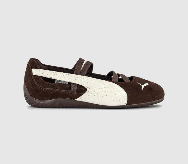 PUMA Speedcat Ballet Pumps Dark Chocolate Warm White UK Size 5