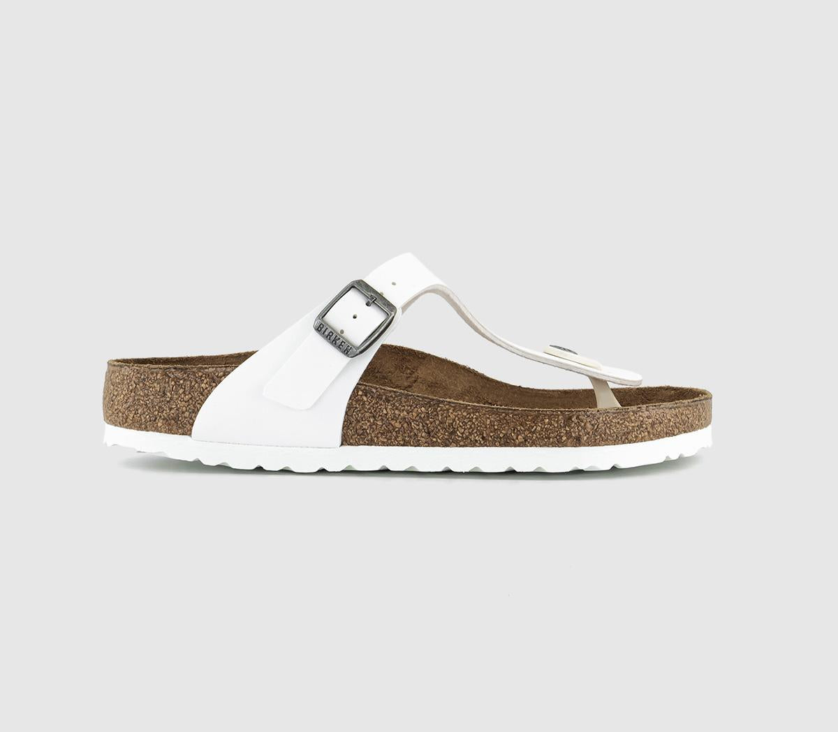 Womens Birkenstock Toe Thing Footbed White Birko