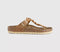 Womens BIRKENSTOCK Gizeh Toe Thong Footbed Sandals Cognac Braided