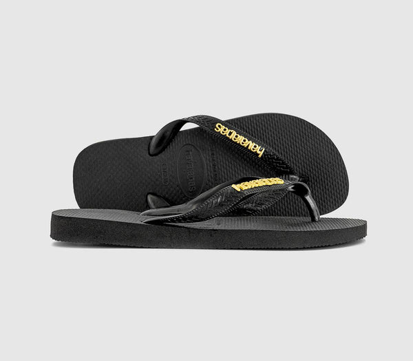 Womens Havaianas Top Logo Metallic Blackgold