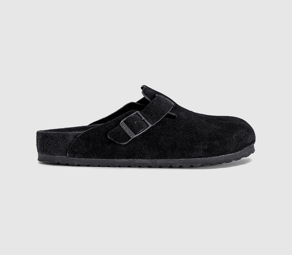 Mens BIRKENSTOCK Boston Clogs Black Exq Suede