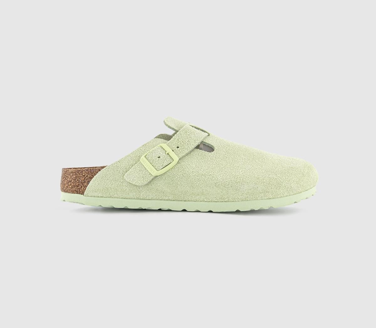 Mens Birkenstock Boston Clogs Faded Lime