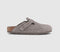 Mens Birkenstock Boston Clogs Gray Taupe Suede Uk Size 7.5
