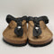 Womens BIRKENSTOCK Gizeh Toe Thong Footbed Sandals Black Braided Leather UK Size 5.5 EU39