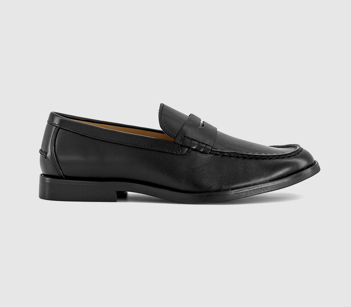 Mens OFFICE Marcel Round Toe Penny Loafer Black UK Size 9