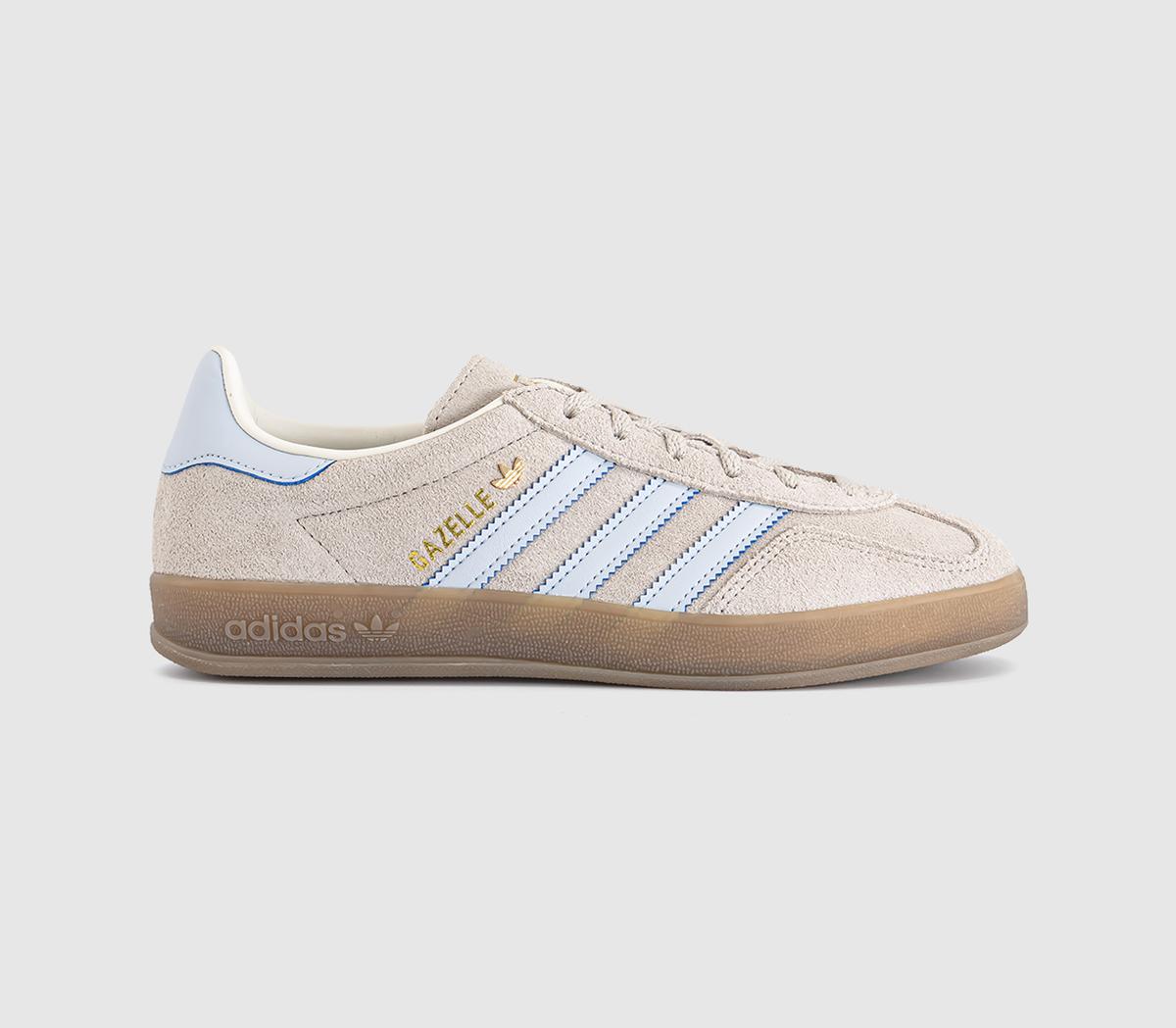 adidas Gazelle Indoor Trainers Wonder Beige Halo Blue Gum UK Size 5.5