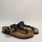 Womens BIRKENSTOCK Gizeh Toe Thong Footbed Sandals Black Braided Leather UK Size 5.5 EU39