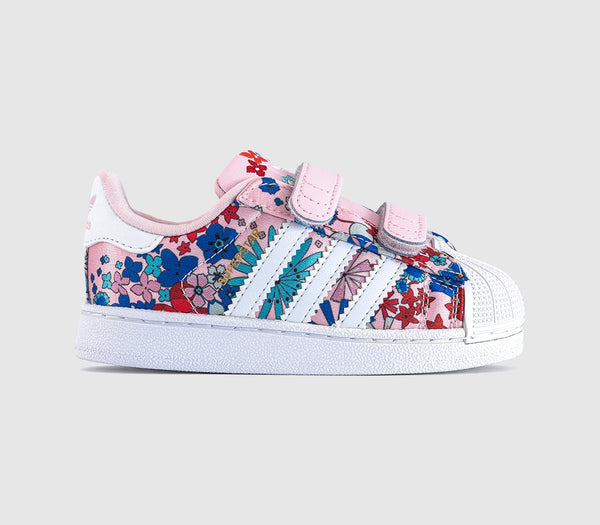 Kids adidas Liberty London Superstar Infant Trainers Clear Pink White Light Pink Liberty London UK Size 8infant