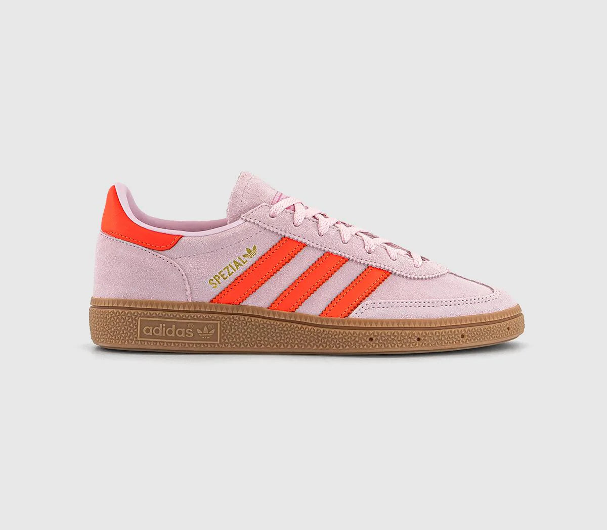 adidas Handball Spezial Trainers Clear Pink Solar Orange Gum UK Size 5