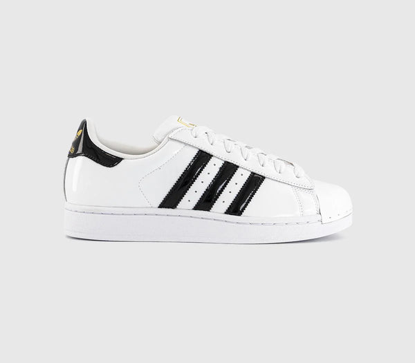 adidas Superstar II Trainers White Black Patent UK Size 5