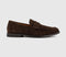 Mens OFFICE Marcel Round Toe Penny Loafers Brown Suede UK Size 11