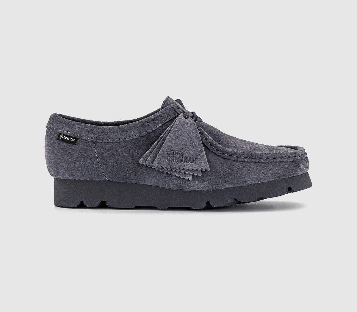 Womens Clarks Originals Wallabee Gortex Shoes Purple Grey UK Size 5