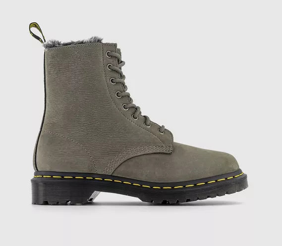 Odd sizes - Womens Dr. Martens 1460 Serena 8 Eye Nickel Grey UK Sizes Right 6/Left 5