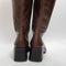 Womens OFFICE Karamel Knee High Block Heel Boots Brown Leather UK Size 5