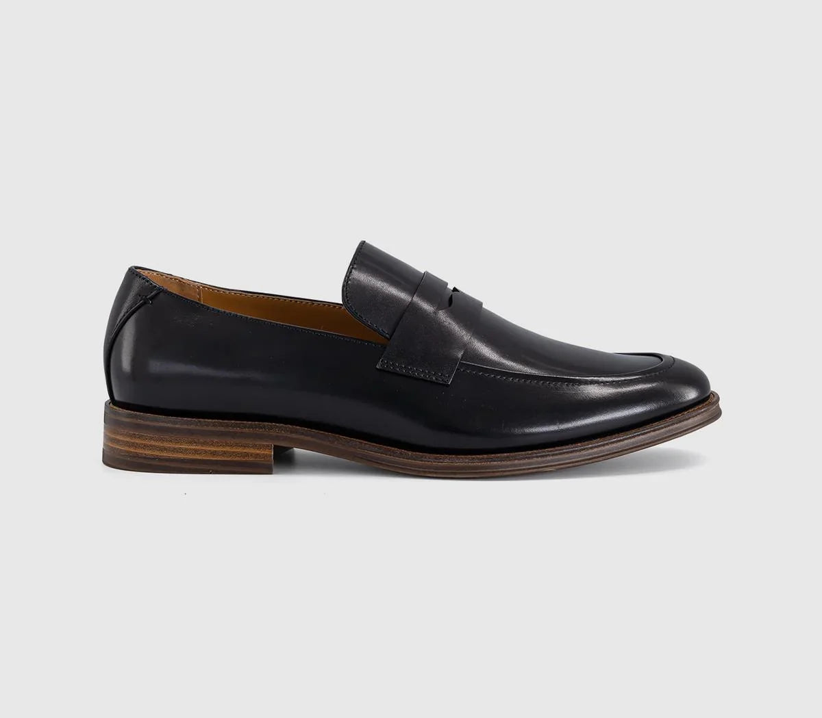 Mens OFFICE Morris Penny Loafers New Black Leather UK Size 8