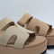 Womens Steve Madden Missile Platform Sandals Sand UK Size 6