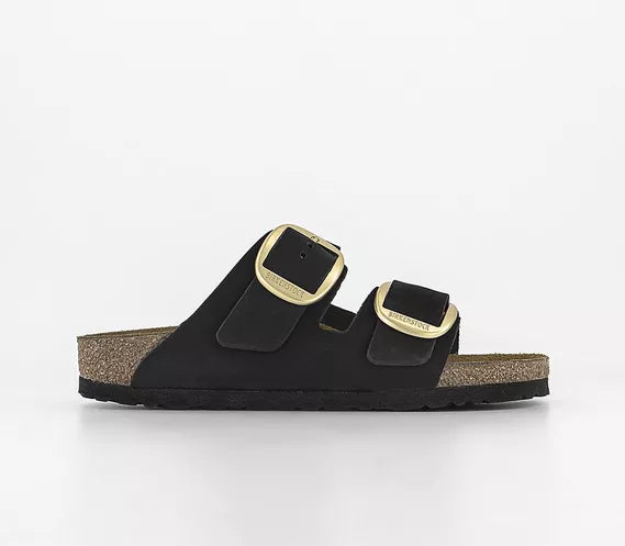 Womens BIRKENSTOCK Arizona Big Buckle Sandals Black Nubuck UK Size 5.5 EU39