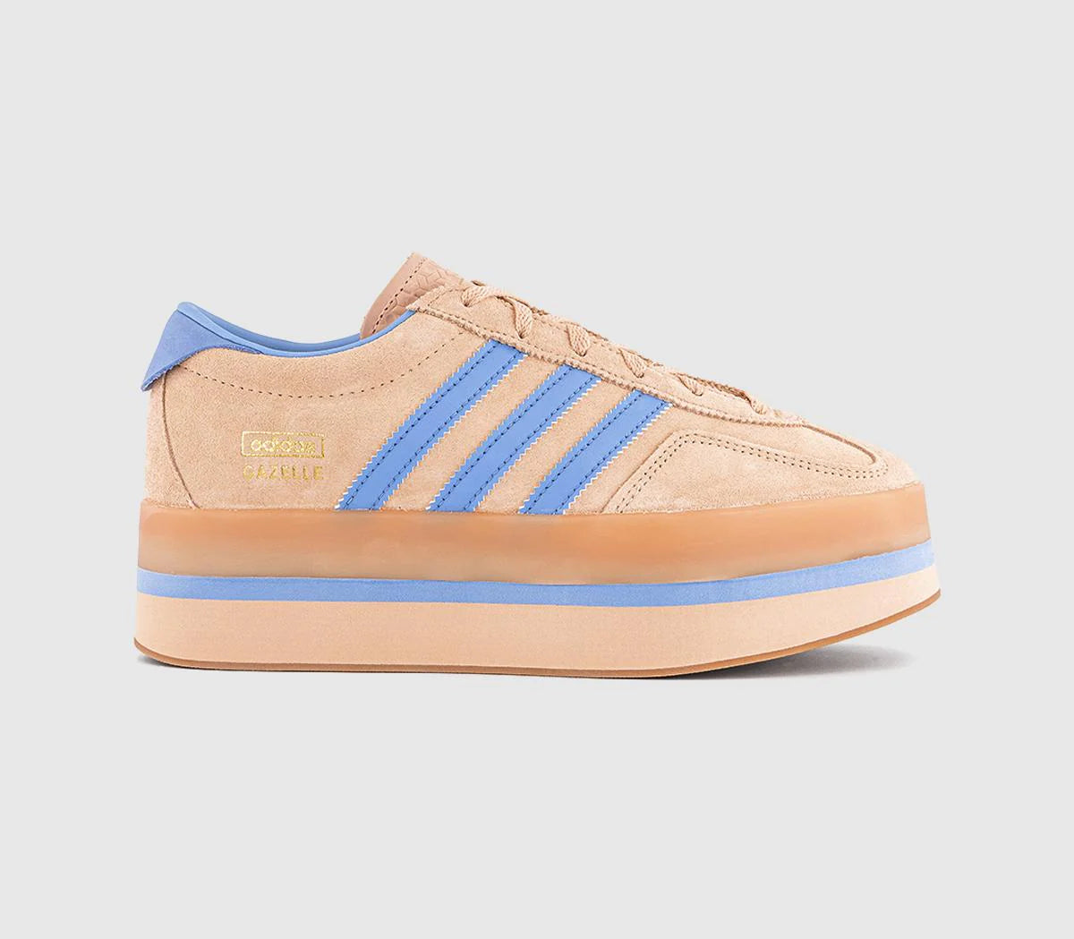 Odd sizes - adidas Gazelle Stack Trainers Halo Blush Blue Spark Gum UK Sizes Right 5.5/Left 6