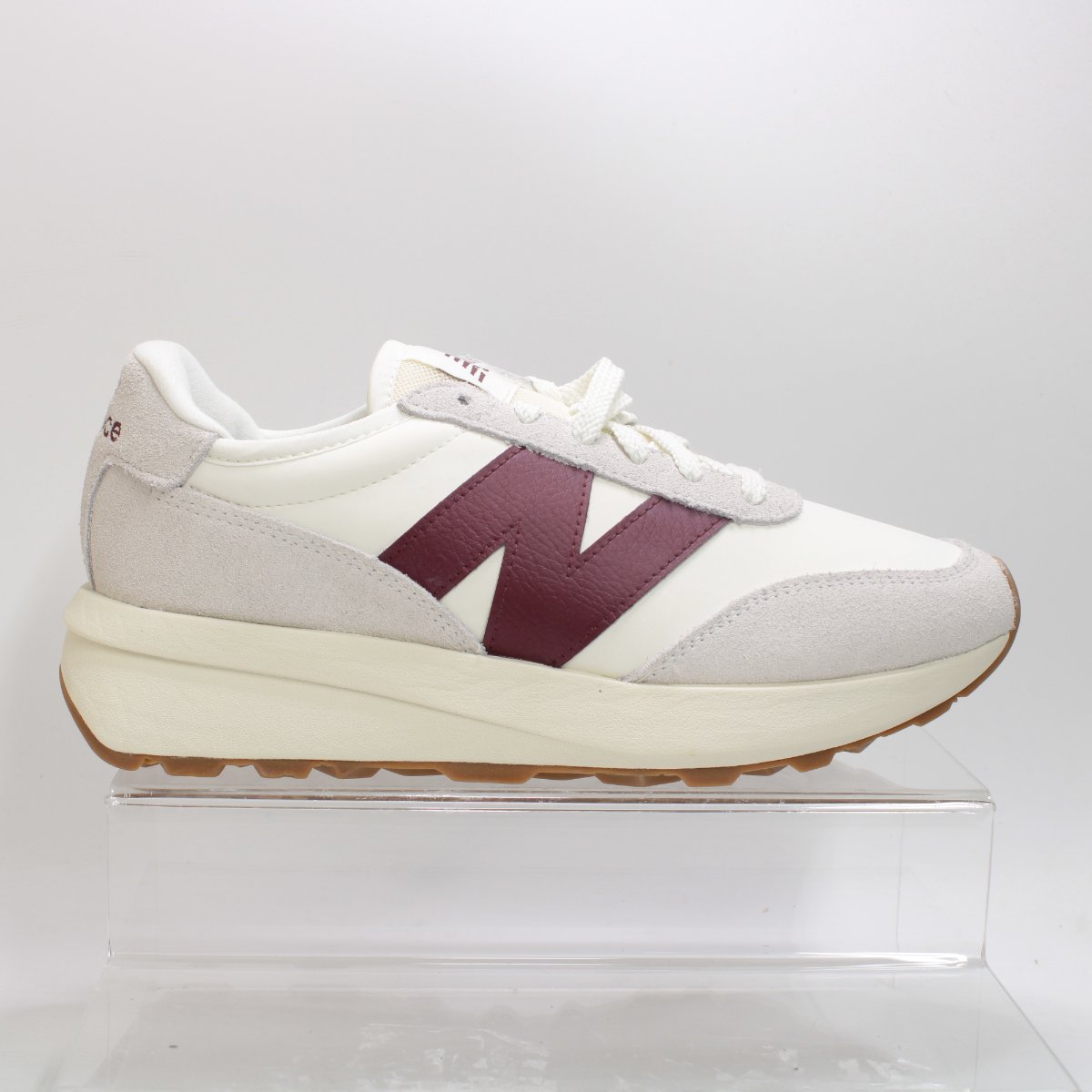 New Balance 327 Trainers White Burgundy UK Size 7.5