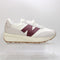 New Balance 327 Trainers White Burgundy UK Size 7.5