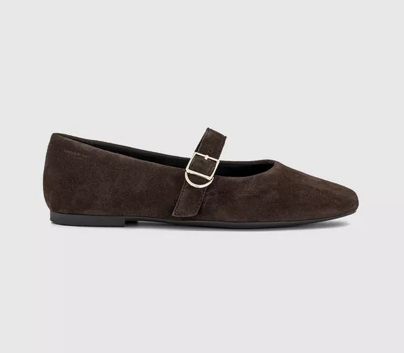 Womens Vagabond Shoemakers Jolin Mary Janes Coffee Suede UK Size 5