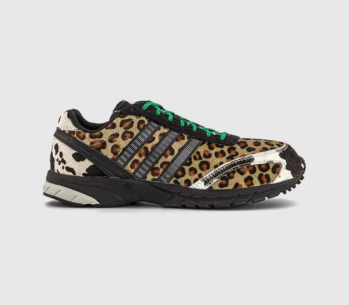 Odd sizes - adidas Adizero Adios Og Trainers Leopard Grey Black Court Green UK Sizes Right 5/Left 4.5