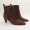 Womens OFFICE Addison Curve Heel Ankle Boots Brown Suede UK Size 5