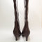 Womens OFFICE Kensington Curve Heel Knee High Boots Brown Leather UK Size 6