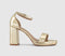 Womens OFFICE Holly Two Part Platform Heeled Sandals Gold UK Size 6