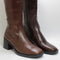 Womens OFFICE Karamel Knee High Block Heel Boots Brown Leather UK Size 7