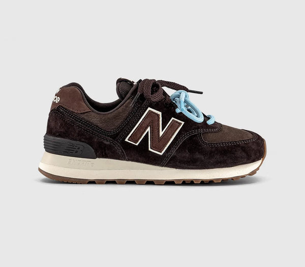 New Balance 574 Trainers Darker Grey Matter Darker Sea Salt UK Size 5