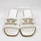 Womens OFFICE Sliders White Diamante UK Size 3
