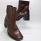 Womens OFFICE Annabella Square Toe Leather Choc Brown Leather UK Size 6