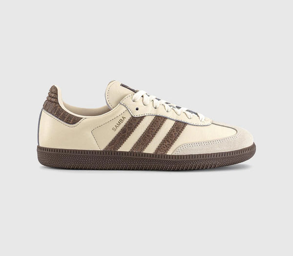 adidas Samba Og Trainers Snake Print Cream White Earth Strata Maroon UK Size 5.5