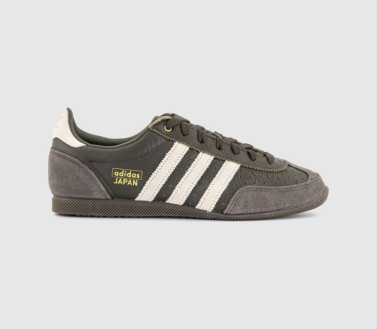 adidas Japan Trainers Shadow Olive Cream White Gold Metallic UK Size 6