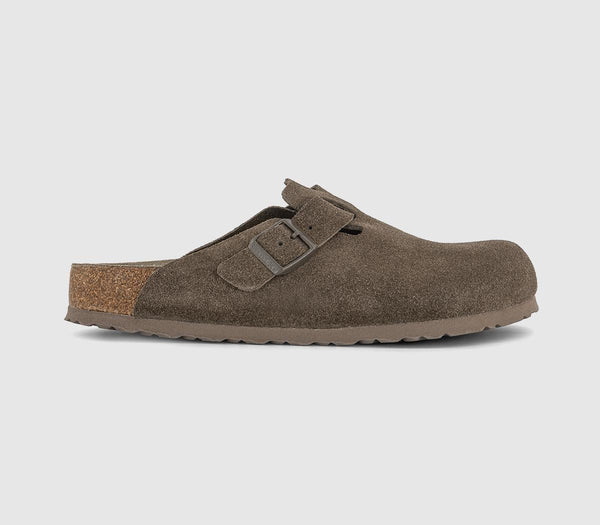 Womens BIRKENSTOCK Boston Clogs Concrete Gray Suede UK Size 5 EU38