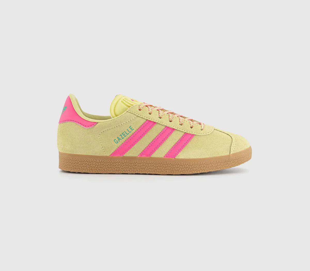 adidas Gazelle Trainers Power Yellow Lucid Pink Gum UK Size 4
