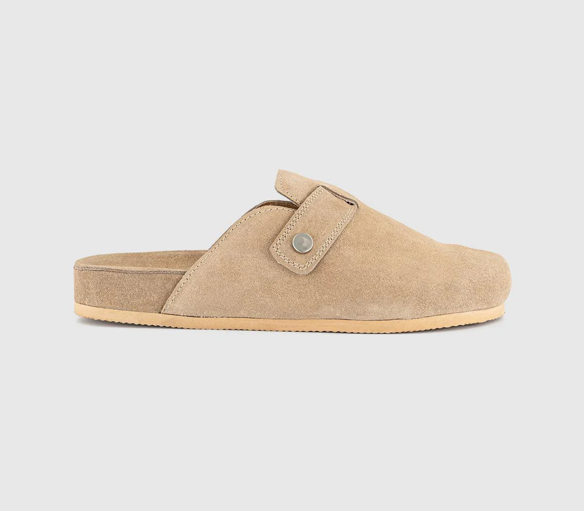 Womens OFFICE Fawn Slip On Clogs Taupe Suede UK Size 6
