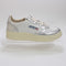 AUTRY Medalist Low Bicolour Sneakers White and Silver Leather - UK Size 5