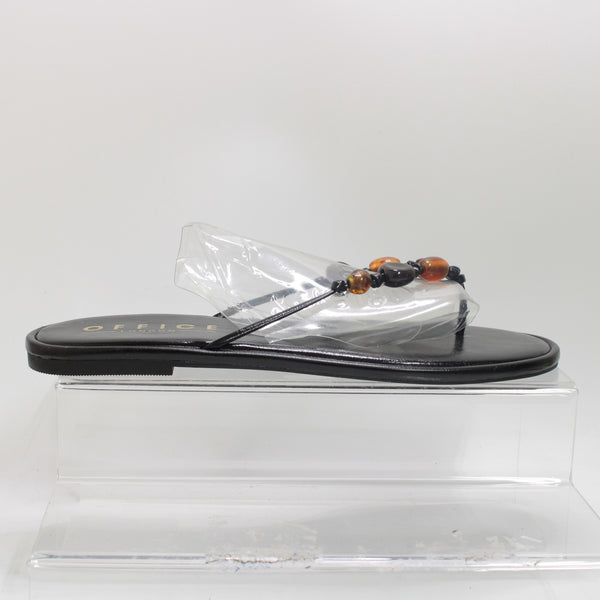 Womens OFFICE Sl Soleil Beaded Toe Post Sandals Black