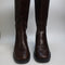 Womens Office Karamel Knee High Black Heel Boots Brown Leather Uk Size 5