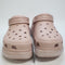 Odd Sizes - Womens Crocs Classic Crush Clogs Pink Clay Shimmer - UK Sizes Right 7/Left 8