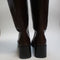 Womens Office Karamel Knee High Black Heel Boots Brown Leather Uk Size 5