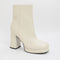 Womens Office After Party Platform Ankle Boots White